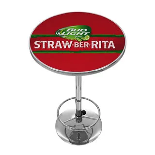 Bud Light Straw-Ber-Rita Chrome Pub Table