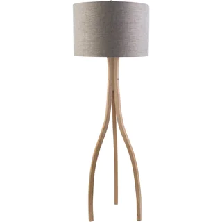 Contemporary Alton Floor Lamp with Natural Finish Wood Base
