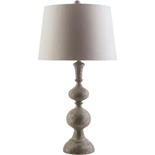 Traditional Kemi Table Lamp with Antique Silver/Pewter Finish Resin Base