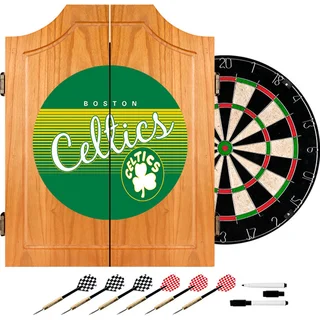 Boston Celtics Hardwood Classics NBA Wood Dart Cabinet Set
