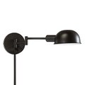 Transitional 1-light Bronze Swing Arm Pin-up Plug-in Wall Lamp