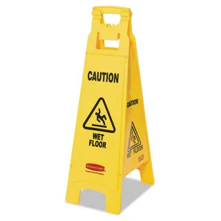 Rubbermaid Commercial Yellow Caution Wet Floor Floor Sign