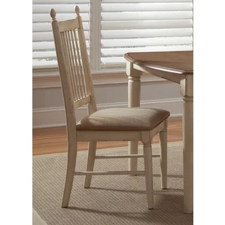 Cove Weathered Ivory and Maple Upholstered Side Chair