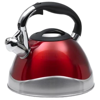 Creative Home Crescendo 3.1-quart Whistling Stainless Steel Metallic Cranberry Tea Kettle