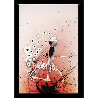 Ralph Steadman Hunter Driving Print (24-inch x 36-inch) with Contemporary Poster Frame