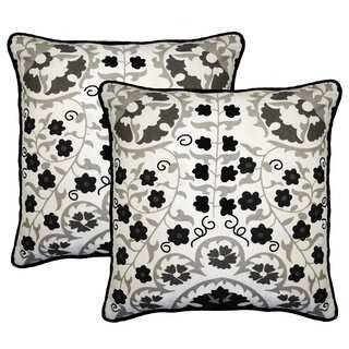 Susan Grey and White 20-inch Throw Pillow