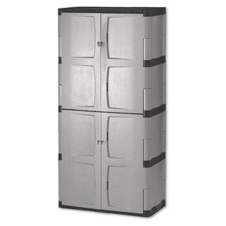 Rubbermaid Gray/Black Double-Door Storage Cabinet - Base/Top