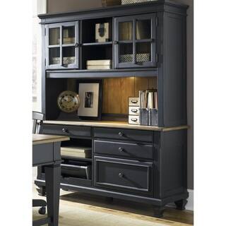 Bungalow Driftwood and Black Jr Executive Credenza Hutch