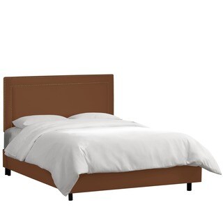 Skyline Furniture Nail Button Border Bed in Premier Chocolate