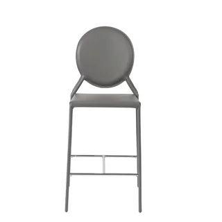 Isabella-c Grey Leather Counter Stools (Set of 2)