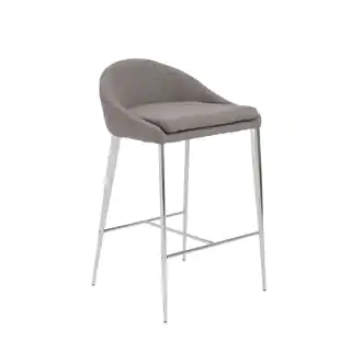 Brielle-c Grey/ Chrome Counter Stools (Set of 2)