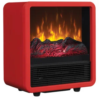 Duraflame CFS-300-RED Red Portable Personal Electric Space Heater Cube with Electric Fireplace