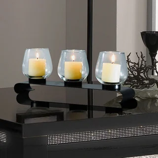 Adeco Decorative Iron Vertical Table Standing Vintage Tab Bubs Style Candle Pillar Holder