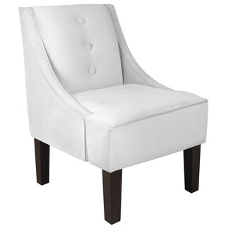 Skyline Furniture Velvet White Three Button Swoop Arm Chair