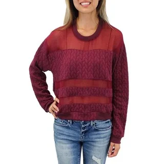 Relished Women's Tokyo Dash Quilted Burgundy Sweater