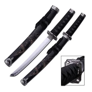 Master Cutlery 21-inch Carved Dragon Tanto Blade Sword-Scabbard