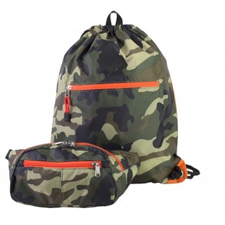 Eastsport Absolute Camo Sport Belt Bag and Drawstring Backpack
