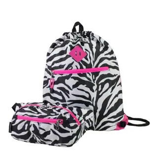 Eastsport Absolute Zebra Sport Belt Bag and Drawstring Backpack