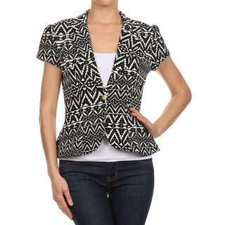 MOA Collection Women's Flare Blazer with Tribal Print