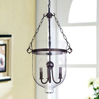 Yamila Antique Copper Glass Lantern Chandelier
