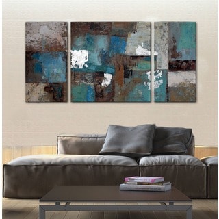 Hand-painted 'Ancient Castle' 3-piece Gallery-wrapped Canvas Art Set
