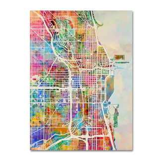 Michael Tompsett 'Chicago City Street Map' Canvas Wall Art