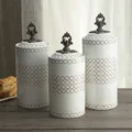 Set of 3 Red/Blue/White Canisters