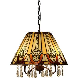Wyatt 3-light Tiffany-style 16-inch Crystal Hanging Lamp