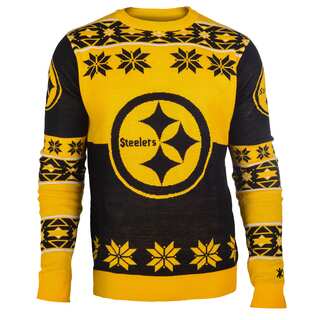 Forever Collectibles NFL Pittsburgh Steelers Big Logo Crew Neck Ugly Sweater