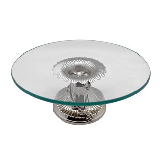 Round Platter on Metallic Base