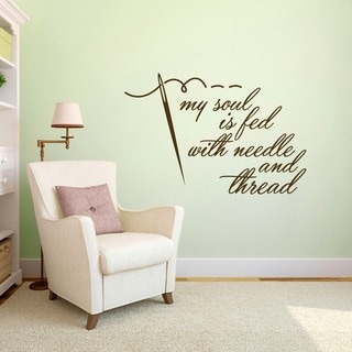 Needle and Thread Sewing Wall Decal - 48" wide x 32" tall