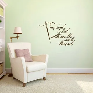 Needle and Thread Sewing Wall Decal - 36" wide x 24" tall
