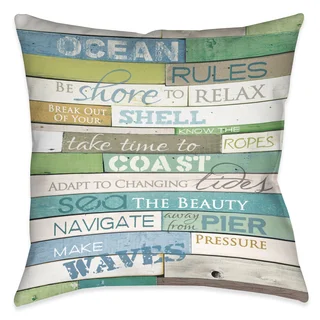 Laural Home Rules of the Ocean Decorative 18-inch Throw Pillow