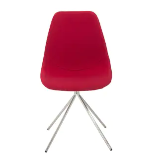 Dax Red Fabric/ Brushed Stainless Steel Side Chairs (Set of 4)