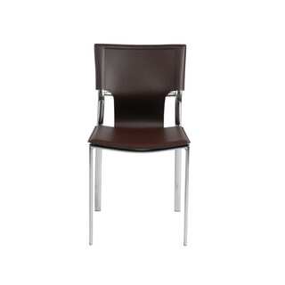 Vinnie Brown Leather/ Chrome Side Chairs (Set of 4)
