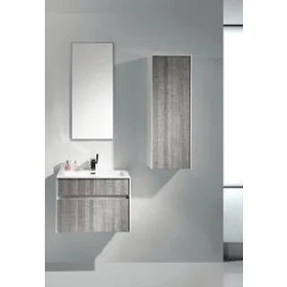 Eviva Ashy 24-inch Wall Mount Modern Bathroom Vanity Set High Gloss Ash Grey with White Integrated Sink