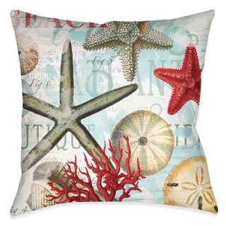 Laural Home Beach Shell Collage Decorative 18-inch Throw Pillow