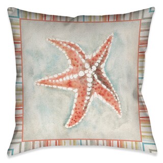 Laural Home Coral Mist Starfish Decorative 18-inch Throw Pillow