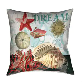 Laural Home Dream Shell Collage Decorative 18-inch Throw Pillow