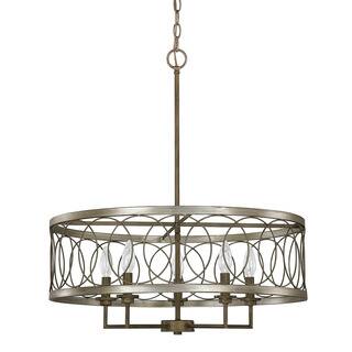 Austin Allen & Company Madeline Collection 5-light Brushed Silver and Bronze Pendant