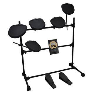 Pyle PED041 MP3 Play Along Headphone Compatible 7-piece Electric Drum Set with Five Pads, and Two Kick Pedals