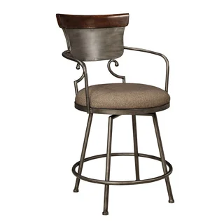 Signature Design by Ashley Moriann Two-tone 24-inch Metal with Back Barstool