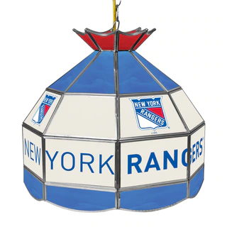 NHL 16 Inch Handmade Tiffany Style Lamp - New York Rangers
