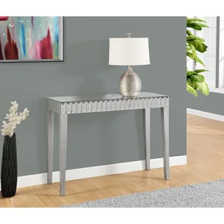 CONSOLE TABLE - 42"L / BRUSHED SILVER / MIRROR