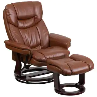 Leather Recliner with Ottoman