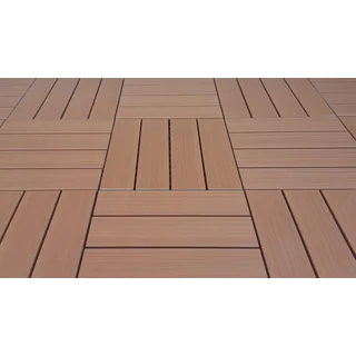 SuperWood Deck Tiles, Composite Cedar, Snap To Install, No Maintenance (Box of 11 sqft)