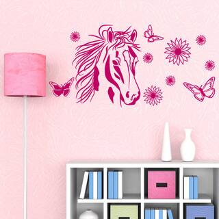Flower Horse Girl Nursery Vinyl Wall Art