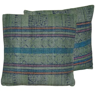 2 Herat Handmade Printed Cotton 20-inch Pillows (India)