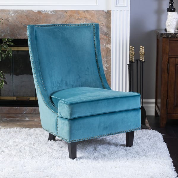 Carole Velvet Single Sofa Accent Chair by Christopher Knight Home