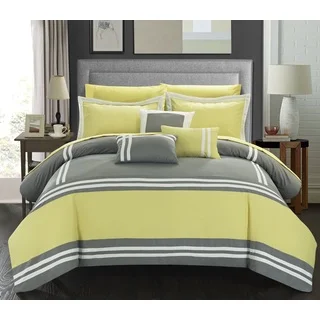 Chic Home Georgette Yellow Oversized 10-piece Bed in a Bag with Sheet Set